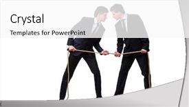  Presentation with war - Colorful slide set enhanced with competative forces - twin brothers in tug backdrop and a white colored foreground