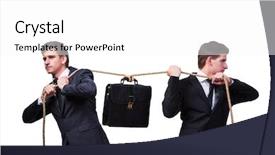  Presentation with war - PPT layouts having competative forces - twin brothers in tug background and a white colored foreground