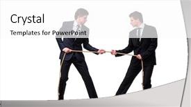  Presentation with war - Slides featuring competative forces - twin brothers in tug background and a white colored foreground