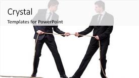  Presentation with war - Beautiful PPT layouts featuring competative forces - twin brothers in tug backdrop and a white colored foreground