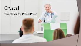  Presentation with medicine - Cool new slide deck with competence - senior man as competent medicine backdrop and a  colored foreground