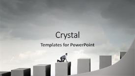  Presentation with ready - Presentation design consisting of competencies - young determined businessman in starting background and a light gray colored foreground