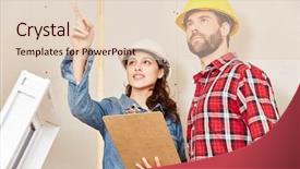  Presentation with task checklist - Slide deck having competency building - architect with checklist planning background and a  colored foreground