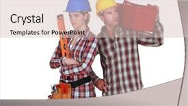  Presentation with tool belt tools - Amazing slide deck having competency building - couple with tools backdrop and a soft green colored foreground