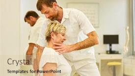  Presentation with chiropractor - Colorful theme enhanced with competent-chiropractor-treats-a-patient backdrop and a lemonade colored foreground