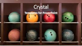  Presentation with bowling - PPT theme consisting of competetion - bowling balls background and a tawny brown colored foreground