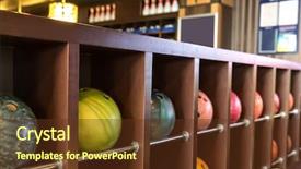  Presentation with bowling - Theme having competetion - bowling balls background and a tawny brown colored foreground