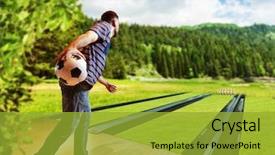  Presentation with bowling - PPT layouts with competetion - man playing bowling background and a gold colored foreground