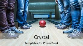  Presentation with bowling - Cool new theme with competetion - people near bowling ball backdrop and a light gray colored foreground