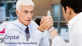  Presentation with wrestling - PPT layouts with competetion - two businessmen competeting arm wrestling background and a  colored foreground