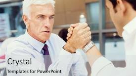  Presentation with wrestling - PPT theme having competetion - two businessmen competeting arm wrestling background and a  colored foreground