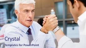  Presentation with wrestling - PPT layouts enhanced with competetion - two businessmen competeting arm wrestling background and a sky blue colored foreground