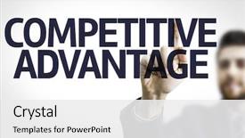  Presentation with advantage - Audience pleasing presentation consisting of competition - business man pointing to transparent backdrop and a white colored foreground