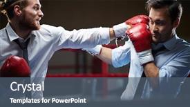  Presentation with giving - Beautiful slides featuring competition - competitive businessman giving his rival backdrop and a ocean colored foreground