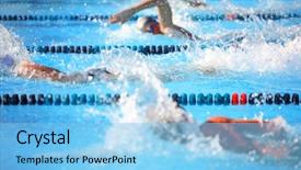  Presentation with competition - Slide deck enhanced with competition - freestyle race background and a light blue colored foreground