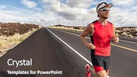  Presentation with endurance - Presentation design enhanced with competition - runner fit athlete man running background and a dark gray colored foreground