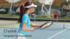  Presentation with court - Slide deck consisting of competition - side view of a beautiful background and a light blue colored foreground