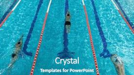  Presentation with swimming pool - PPT theme having competition - top view of three male background and a teal colored foreground