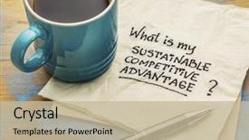  Presentation with advantage - Theme consisting of competition - what is my sustainable competitive background and a mint green colored foreground