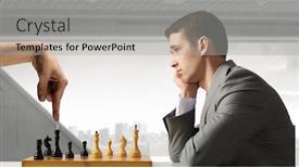  Presentation with business competition - PPT theme with action plan man black - competition and strategy in business background and a light gray colored foreground