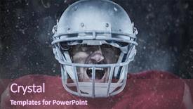  Presentation with american football - Slide set featuring competition animation - aggressive american football player background and a tawny brown colored foreground