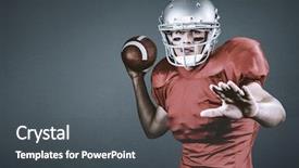  Presentation with football blue - Colorful PPT theme enhanced with competition animation - american football player throwing ball backdrop and a dark gray colored foreground