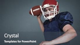  Presentation with american football - Beautiful PPT theme featuring competition animation - american football player throwing backdrop and a dark gray colored foreground