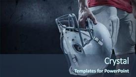  Presentation with american football - Presentation design featuring competition animation - close-up of american football player background and a ocean colored foreground