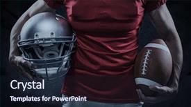  Presentation with american football and helmet on field - Colorful presentation design enhanced with competition animation - midsection of american football player backdrop and a wine colored foreground
