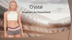  Presentation with athlete - Beautiful slides featuring competition animation - portrait of athlete standing backdrop and a light gray colored foreground