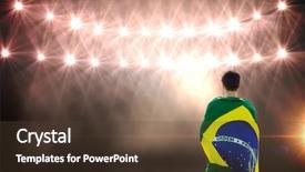  Presentation with animation - Cool new presentation theme with competition animation - rear view of brazilian sportsman backdrop and a tawny brown colored foreground