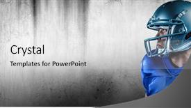  Presentation with grey - Audience pleasing theme consisting of competition animation - sportsman with helmet looking away backdrop and a  colored foreground