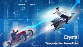  Presentation with business competition - Slide deck enhanced with competition concept with business people background and a ocean colored foreground