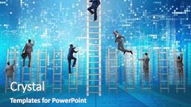  Presentation with competition - Slides having competition concept with businessman beating background and a teal colored foreground