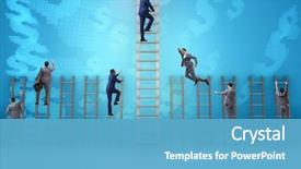  Presentation with competition - Amazing theme having competition concept with businessman beating backdrop and a teal colored foreground