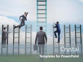 Competition Concept With Businessman Beating PPT template 14 ...