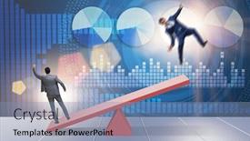  Presentation with seesaw - Audience pleasing slide deck consisting of competition-concept-with-businessman backdrop and a light blue colored foreground