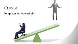  Presentation with seesaw - Beautiful presentation theme featuring competition-concept-with-businessman backdrop and a white colored foreground