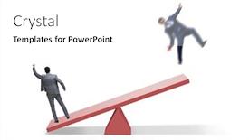  Presentation with seesaw - Colorful presentation theme enhanced with competition-concept-with-businessman backdrop and a white colored foreground