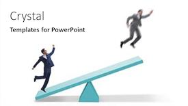  Presentation with seesaw - Presentation design enhanced with competition-concept-with-businessman background and a white colored foreground