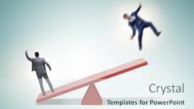  Presentation with seesaw - Colorful slide deck enhanced with competition-concept-with-businessman backdrop and a sky blue colored foreground