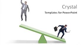  Presentation with seesaw - Audience pleasing PPT layouts consisting of competition-concept-with-businessman backdrop and a white colored foreground