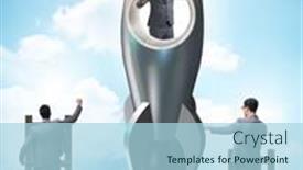  Presentation with rocket - Presentation theme having competition-concept-with-businessman background and a light blue colored foreground