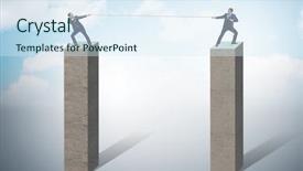  Presentation with war - Slide set with competition concept with tug background and a sky blue colored foreground