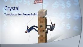  Presentation with competition - Amazing presentation theme having competition concept with two businessmen backdrop and a sky blue colored foreground