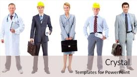  Presentation with collage of diversity people - Slide set featuring competition doctor - collage of several people posing background and a soft green colored foreground