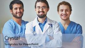  Presentation with what is thing used in looking for far object - Beautiful theme featuring competition doctor - portrait of three clinicians backdrop and a light blue colored foreground