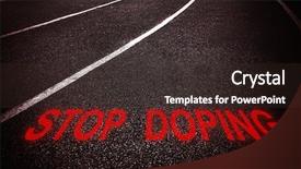  Presentation with stop - PPT theme consisting of competition drug - stop doping concept text background and a wine colored foreground