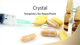  Presentation with vials - Theme enhanced with competition drug - syringe pills and vials background and a white colored foreground