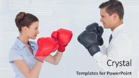  Presentation with competition - Slide deck consisting of competition having a boxing match background and a  colored foreground